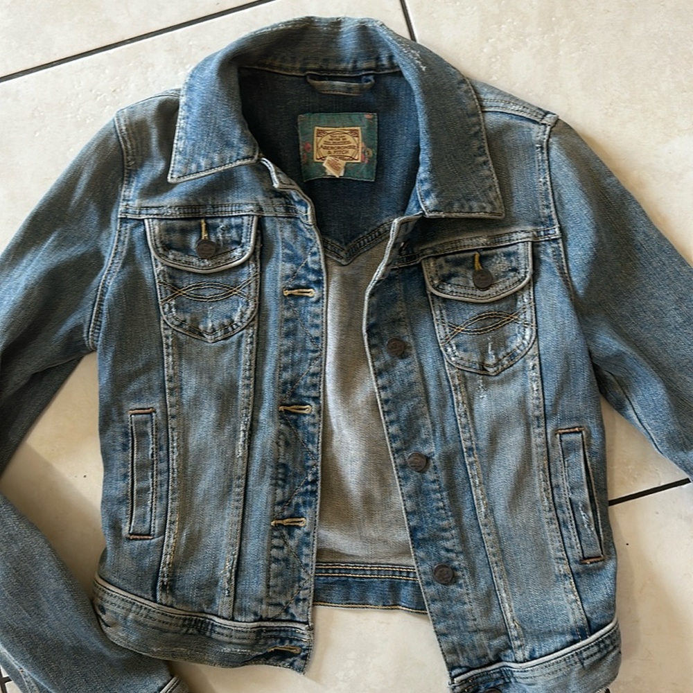 Distressed Abercrombie & Fitch denim jacket